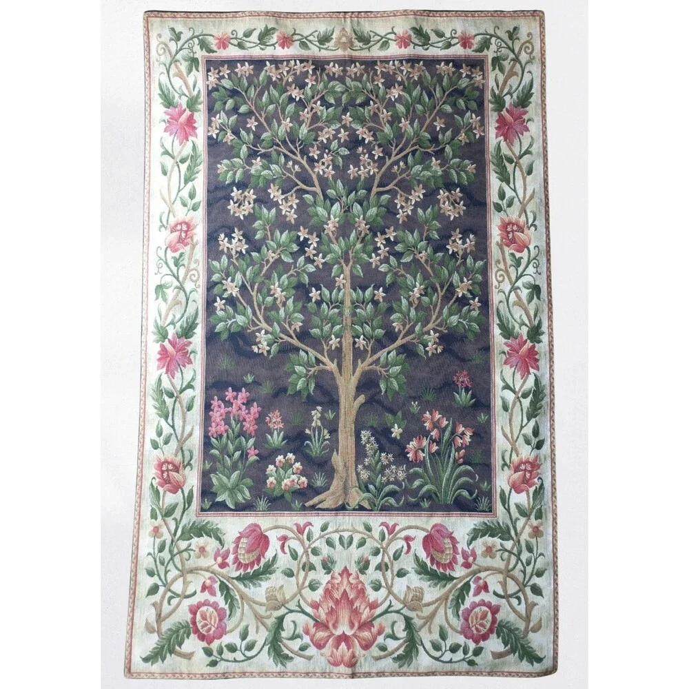 Mille Fleurs Belgium Jacquard Tapestry Tree of Life William Morris 56x35 Cotton